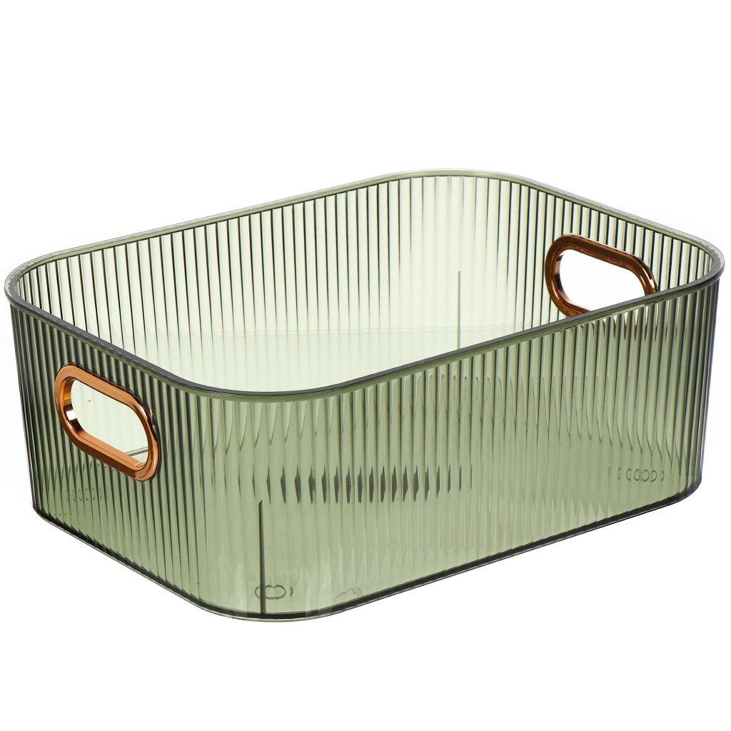 435342 Корзина для хранен 20.9х10х27.6 см прямоуг пластик зеленая