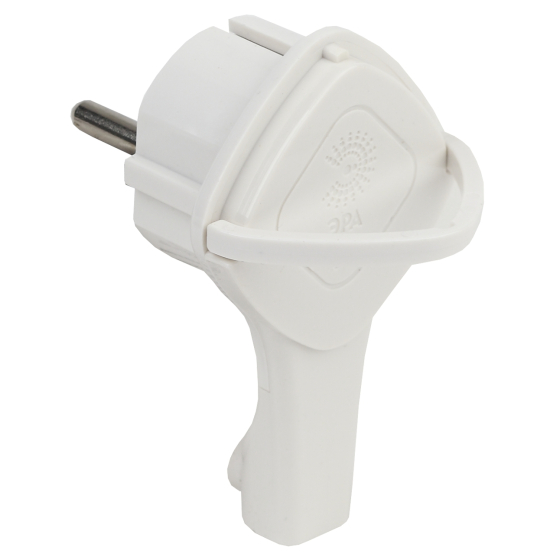 Б0026331 Вилка ультраплоская c-з 16A с кольцом белая V5(U)  ЭРА