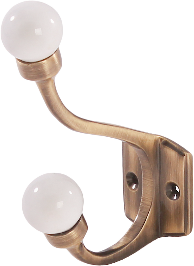 LKBR184АВ Крючок пальто, шапка, с керамикой, латунь