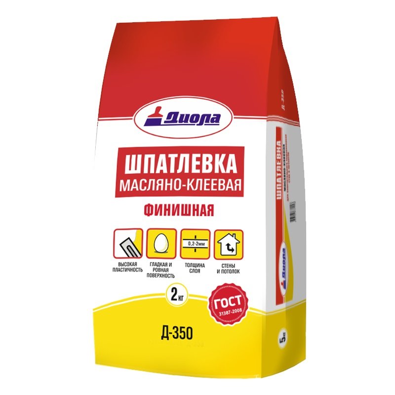 Шпатлевка  Диола маслянно-клеевая финишная Д-350, 2кг