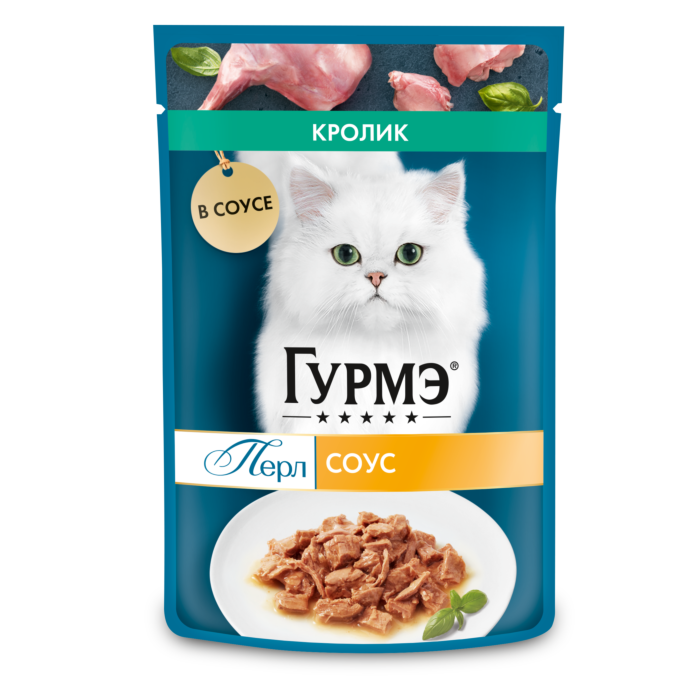 12499164 Влажный корм для кошек Гурмэ Перл Нежное филе с кроликом в соусе 75г