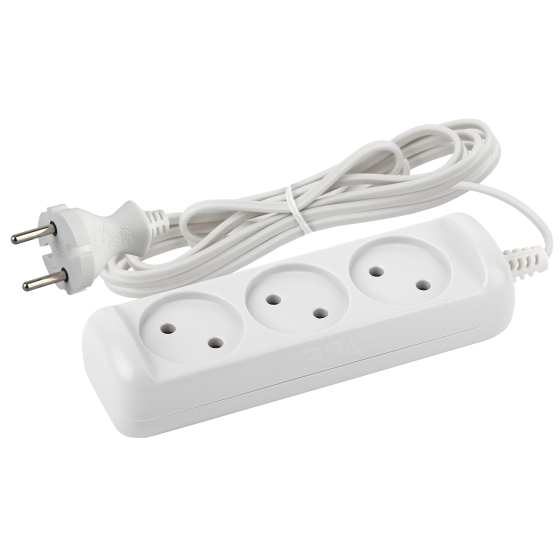 Б0035748 Удлинитель бытовой ЭРА 3м 3гн UX-3-3m без заземл., 1300Вт, 3гн, 3м