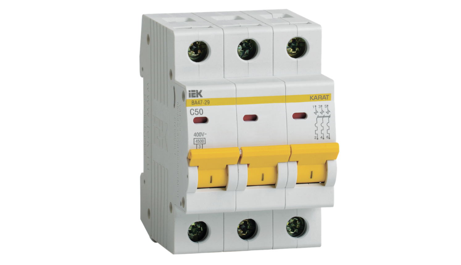 MVA20-3-050-C Автоматический выключатель 3P 50A 4,5кА х-ка С ВА47-29 ИЭК