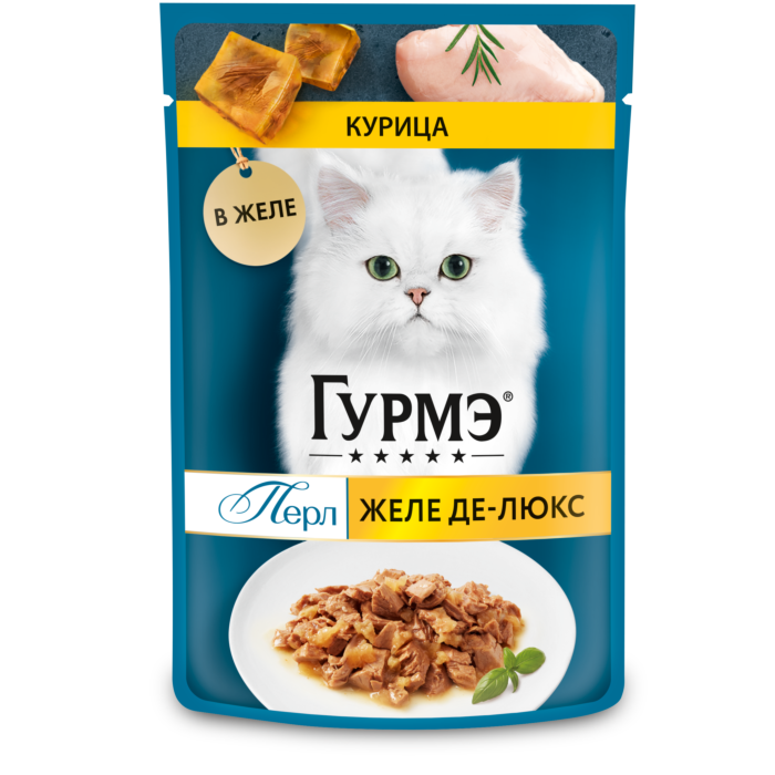 12486926 Влажный корм для кошек Гурмэ Желе Де-Люкс с курицей в желе 75г
