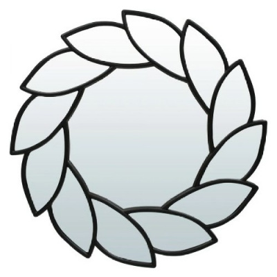 74076 Зеркало декоративное Бергамо, черный, 49,5 см, D зеркала 28 см