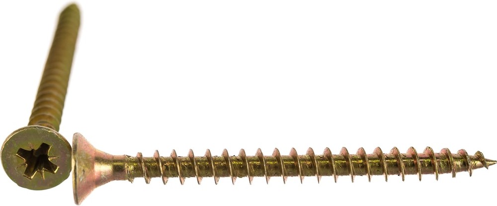 076151 Саморез ШУ 50х4,5 универ., желтый цинк (200 шт) - коробка с ок. Э