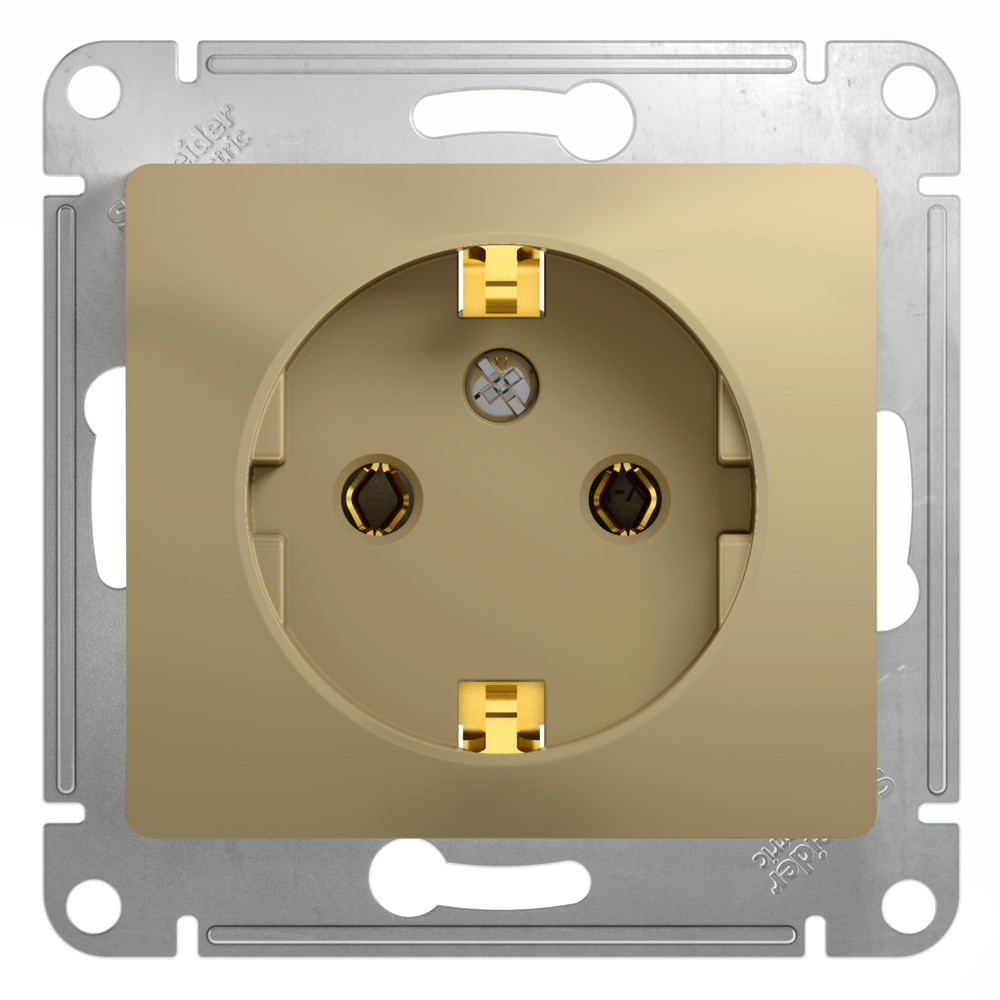 GSL000443 GLOSSA Титан РОЗЕТКА СП 1м с заземлением механизм