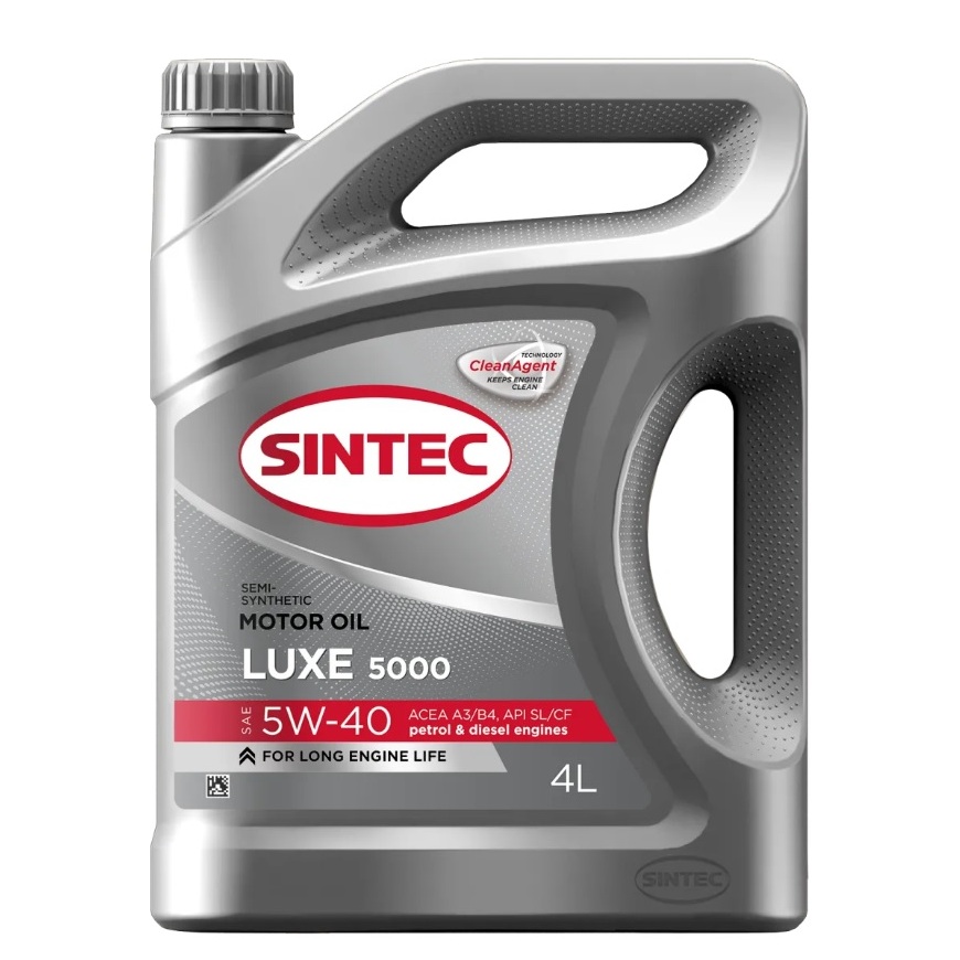 600237 Масло моторное 5W40 SINTEC LUXE 5000, SL-CF Полусинтетическое 4л