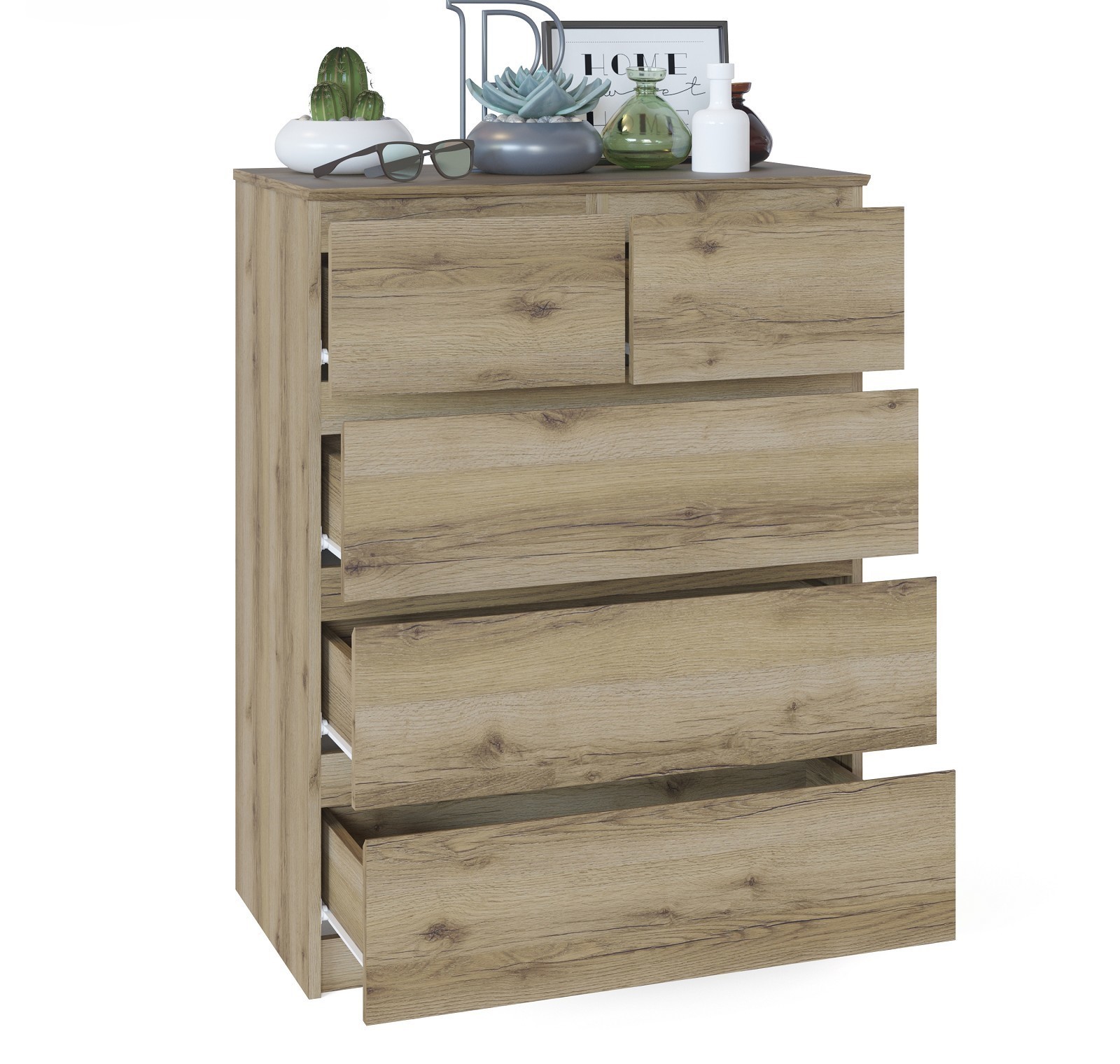 4961469 Комод с 5-ю ящиками Т-5Р, 800х446х1044мм, цвет дуб делано