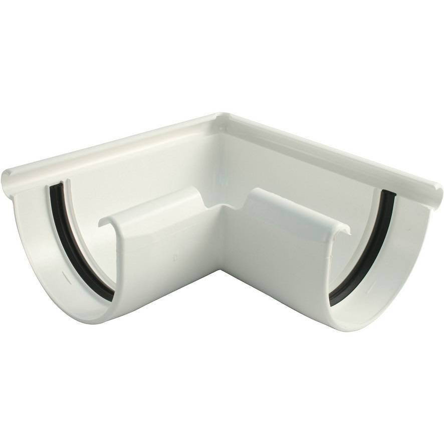 Угол желоба 90гр. ПВХ белый