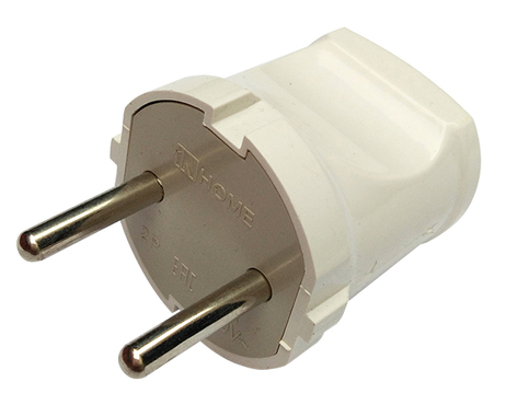 4690612000572 Вилка прямая 10А белая 4142 IN HOME