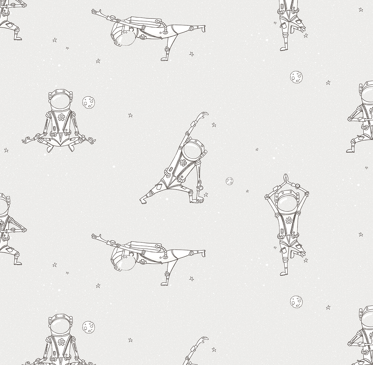 285742 Обои флизелиновые Spaceman, мотив светло-серый 1,06х10м