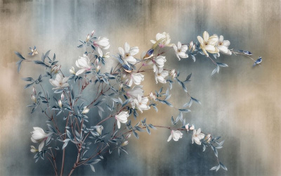 магнолия в винтажном стиле