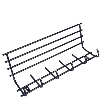 1210 Вешалка для одежды 6 крючков с полкой (черный)