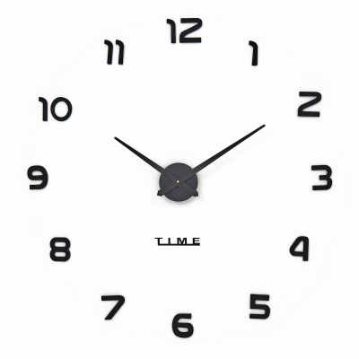 4141504 Часы-наклейка Элегант, d-120 см, черные