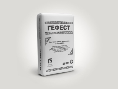 Песчано-цементная смесь ГЕФЕСТ «М-150» 25кг