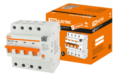 SQ0204-0133 Дифференциальный автомат TDM АД14 4п 25А 30Ма