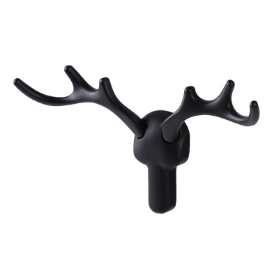 LKNDEER.BL Крючок Олень двойной, цинковый сплав, черный