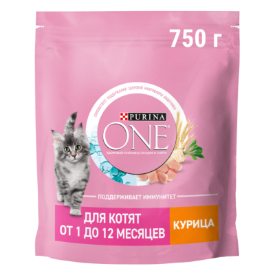 12506719 Корм сухой Purina ONE для котят с курицей 750г