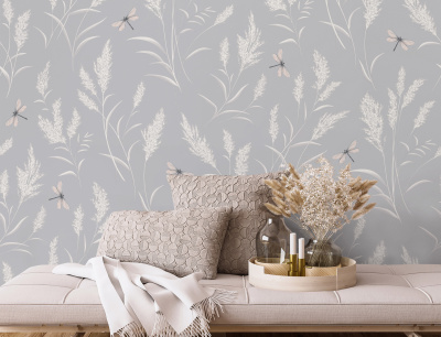 8914-29 Обои флизелиновые Leto мотив серый 1,06х10м1