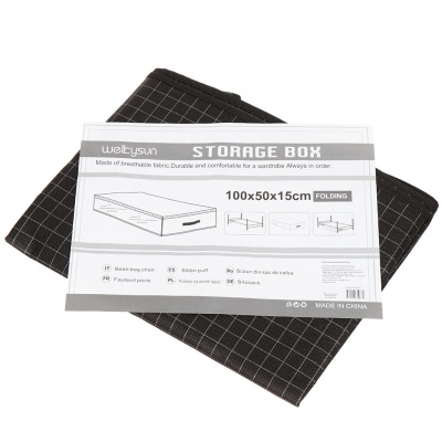 353416 Кофр для хранения с крышкой, 100х50х15см, жесткий Клетка