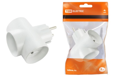 SQ1806-0041 Тройник 3х2П 16А 250B белый TDM