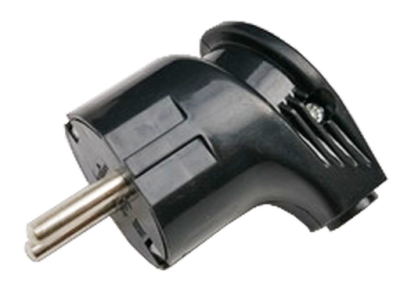 4690612009049 Вилка угловая с заземлением 16А черная 4210 IN HOME