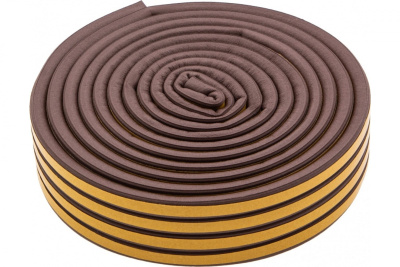 Уплотнитель резиновый, 12 м, профиль D, коричневый Сибртех