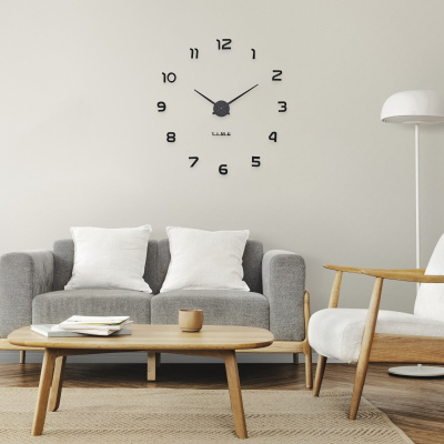 4141504 Часы-наклейка Элегант, d-120 см, черные инт