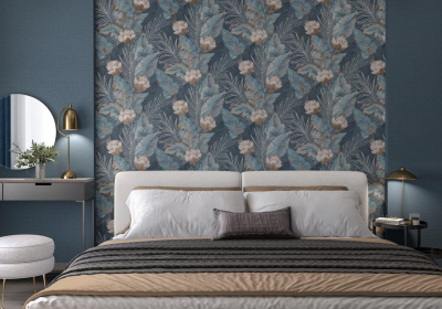 HC72241-66 Обои флизелиновые Exotica мотив синий 1,06х10,05м1