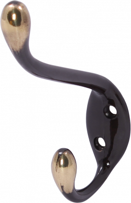 LK0404AB Крючок для пальто и шапки, большой, антик латунь