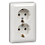 RS16-236-B Systeme Electric ХИТ белый в сборе Розетка СП 2м с-з б-ш 16А 250В SchE
