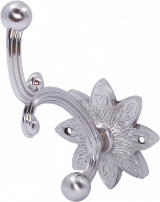 LHK211BN Крючок пальто и шапка, Цветок, матовый никель