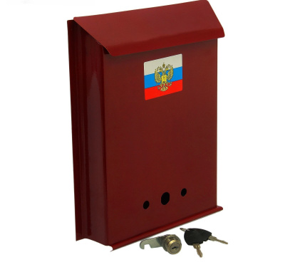 1741443 Ящик почтовый ПОЧТА с замком красный-вишня