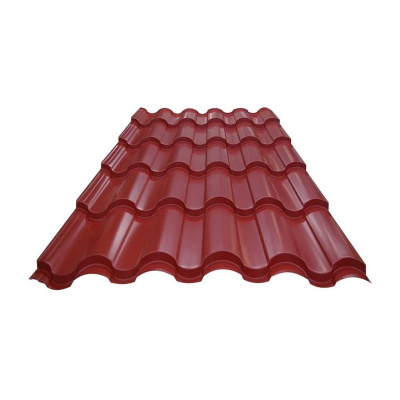 Металлочерепица Монтеррей 1,18х2,5м 0,45мм Красное вино RAL3005