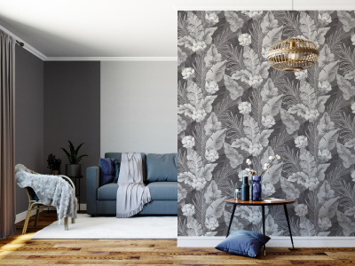 HC72241-44 Обои флизелиновые Exotica мотив чёрный 1,06х10,05м1