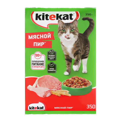1144590 Сухой корм KiteKat Мясной пир для кошек 350г