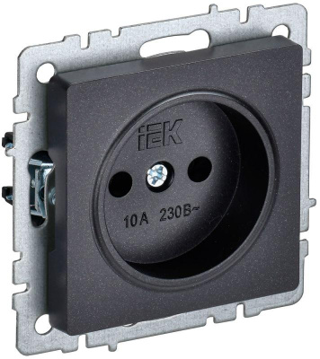 BR-R10-10-K02 Brite черный Розетка СП 1м 10А IEK