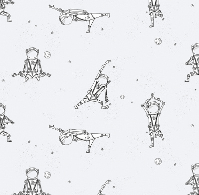 285741 Обои флизелиновые Spaceman, мотив белый 1,06х10м