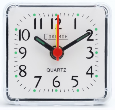 720718 Будильник Прозрачный, 6х6 см. цвета МИКС