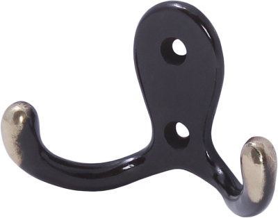 LK0201AB Крючок двойной, стандартный, антик латунь