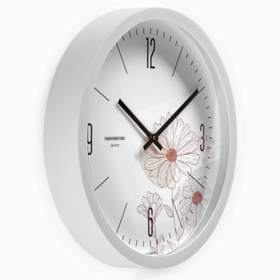 9685719 Часы настенные Цветы, белый d-30,5 см1