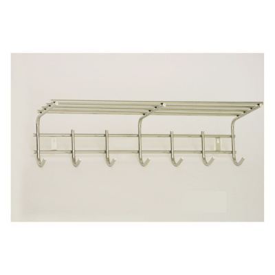 1219 Вешалка для одежды 7 крючков с полкой  (хром)