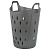 457022 Корзина для белья и хранения вещей 48.5х41х64см кругл пластик сер с ручками