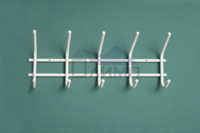 1205 Вешалка для одежды 5 крючков (белый)
