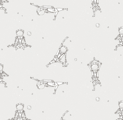 285742 Обои флизелиновые Spaceman, мотив светло-серый 1,06х10м